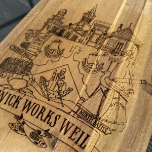 Wick Works Weil Engraved Board.